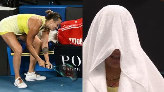 Sabalenka breaks racquet, cries into her towel & storms off court after losing Aus Open final