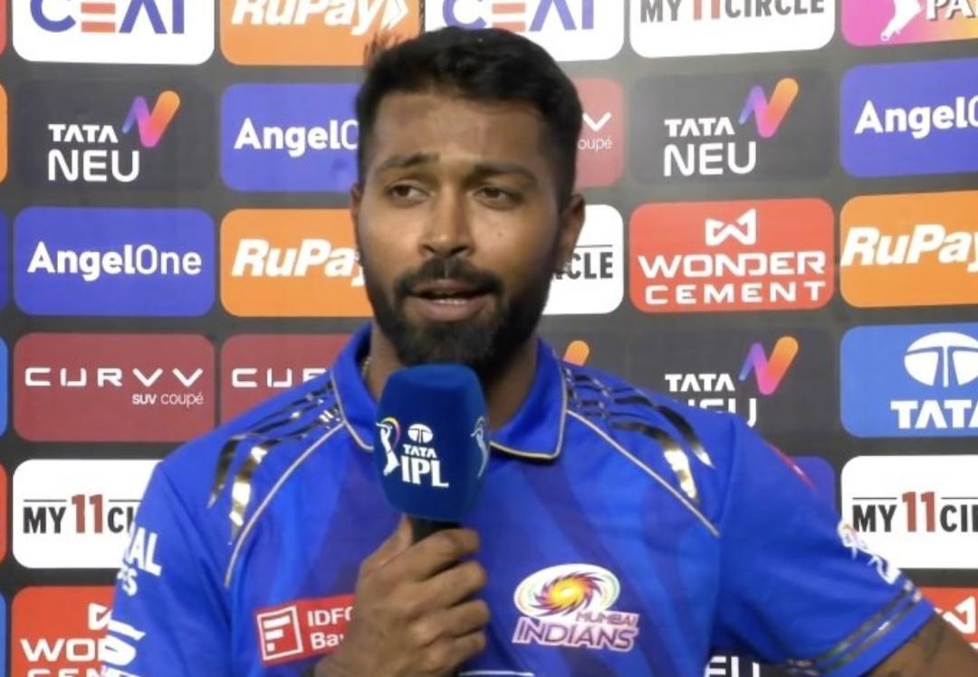 Hardik Pandya says MI lost due to batting and fielding.