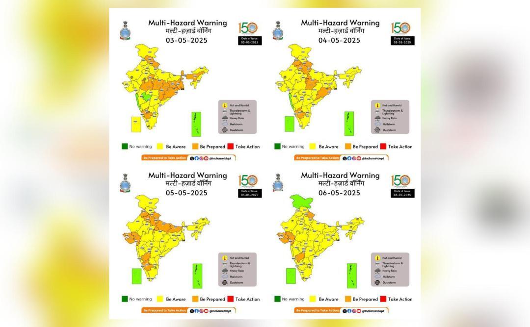 IMD Warns of Thunderstorms, Lightning, and Dust Storms Across India