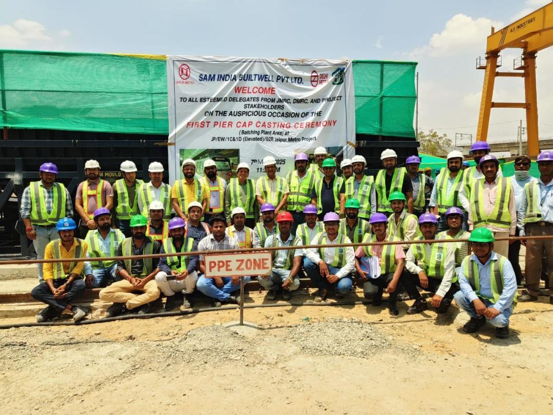 Sam India casts first pier cap for 1C, 1D phases of Jaipur metro