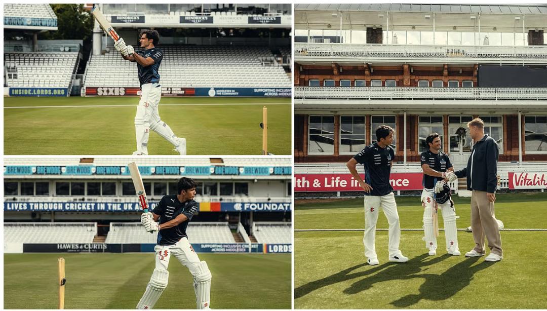 Sainz & Albon play cricket at Lord's as Flintoff watches