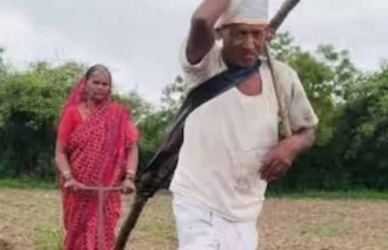 Unable to afford tractor, 65-year-old farmer ties himself to plough in Maharashtra