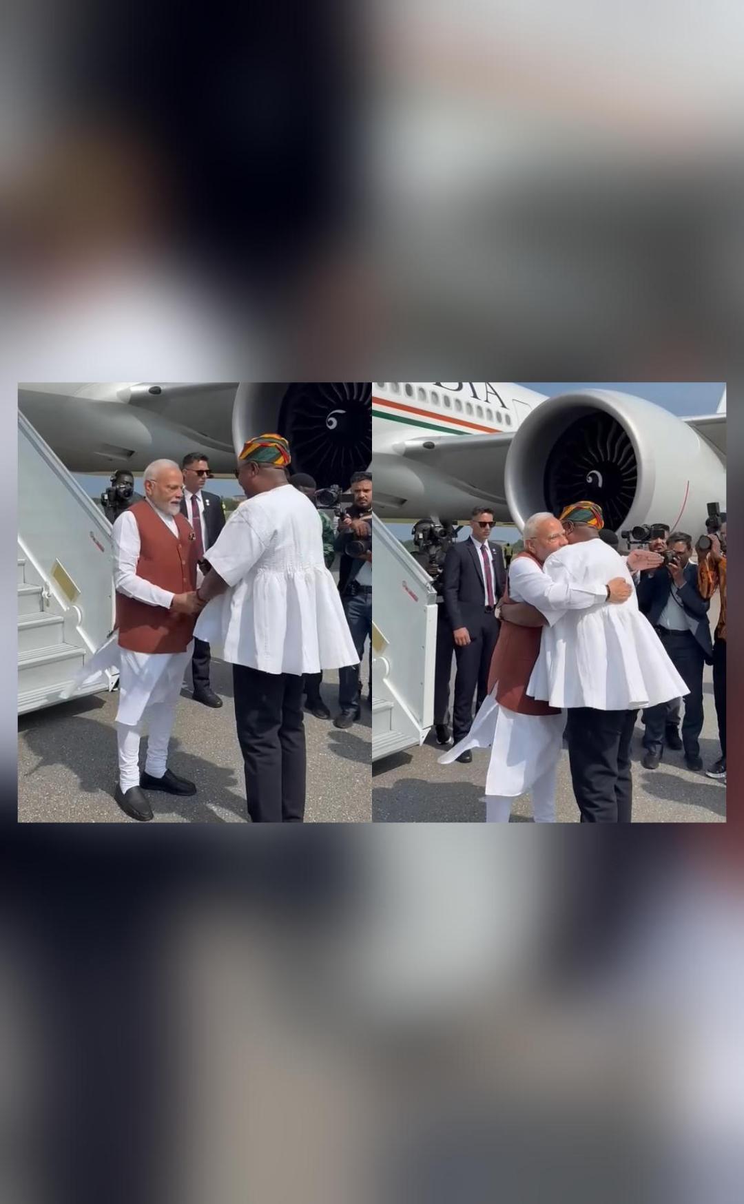 Ghana President receives PM Modi at airport in special gesture