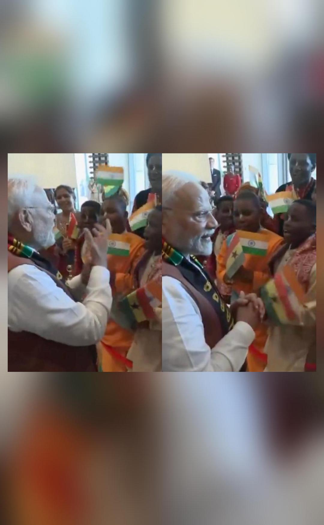 PM Modi greeted with 'Hare Rama Hare Krishna' chants in Ghana