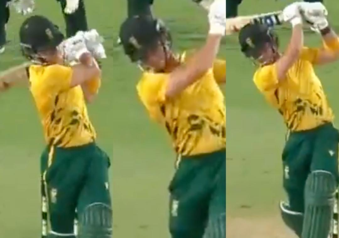 Dewald Brevis smashes 3 no-look sixes in a row against Australia