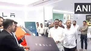 First Tesla car in India delivered to Maharashtra Transport Minister Pratap Sarnaik