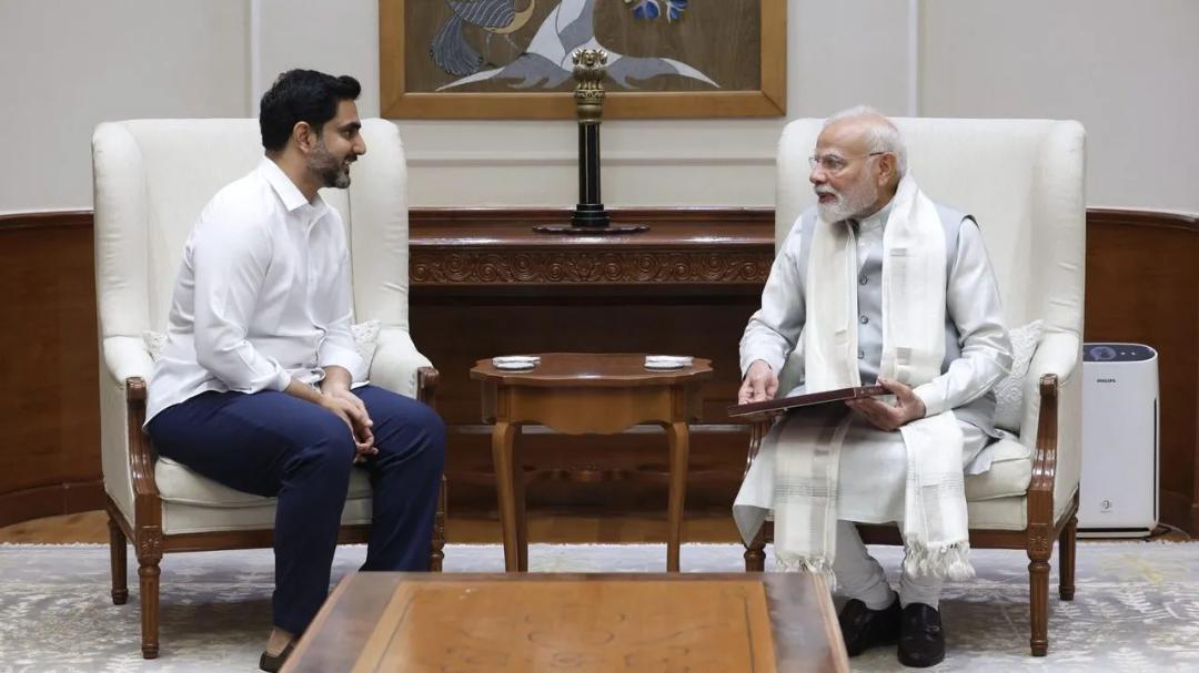 Andhra Pradesh IT Minister Nara Lokesh meets PM Modi