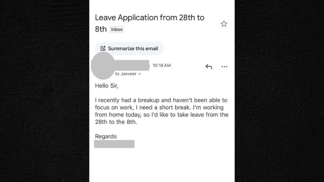 Gen Z employee’s ‘breakup leave’ email goes viral