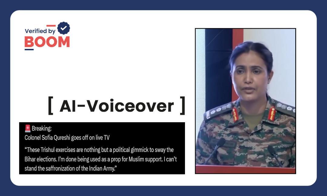 Fake video claims Col Sofiya Qureshi criticised Army exercise