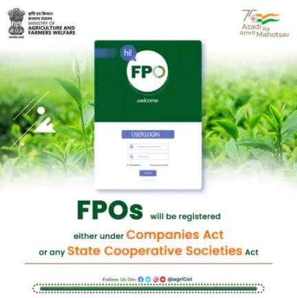 FPOs will be registered either under Companies Act or any State Cooperative Societies Act #Agriculture #horticulture #Globalagriculture #sustainableagriculture