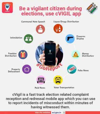 #kotaruralpolice आदर्श आचार संहिता (MCC) के उल्लंघन की रिपोर्ट के लिए cVigil App को प्रयोग में लाएं। शिकायत अपलोड होने पर बस 100 मिनट में कार्यवाही।
सतर्क नागरिक बनकर अपनी जिम्मेदारी निभाएं।
#YouthChalaBooth 
#MyVoteMyPower