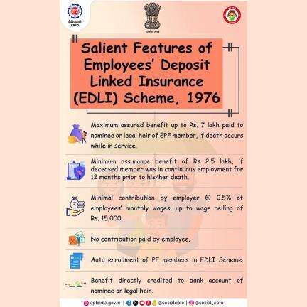 #Free life insurance of upto Rs 7 lakhs under #EDLI scheme to all EPF members. Read details here .