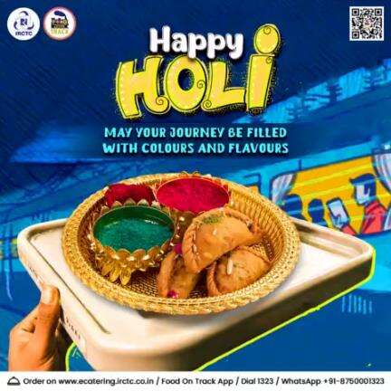 #HappyHoli to everyone! IRCTC eCatering wishes you a day filled with colours and flavours.