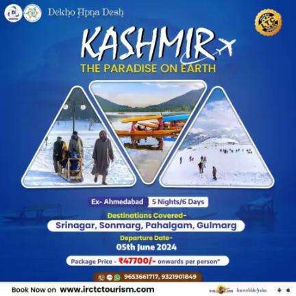 🏔️ Embark on a journey to #Kashmir, the paradise on earth! 

Explore the mesmerizing beauty of #Srinagar, Sonamarg, Pahalgam, and Gulmarg on our 5N/6D