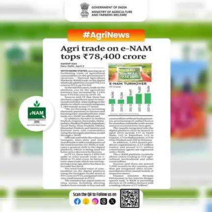 Seamless Trading with e-NAM!

As more states embrace and facilitate the trading of agricultural commodities on the government's electronic - National Agriculture Market (#eNAM), transactions on the digital wholesale platform.