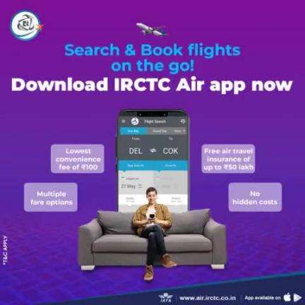 Easy flight bookings and savings await you on the #IRCTCAir app. 

Download now from App Store or Google Play Store