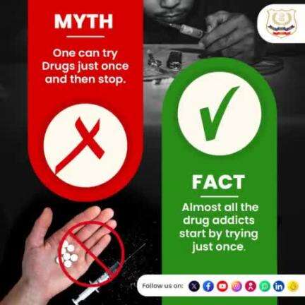 Don't risk falling into addiction. Stay informed and make safe choices.
#SayNoToDrugs
#DrugsFreeBharat