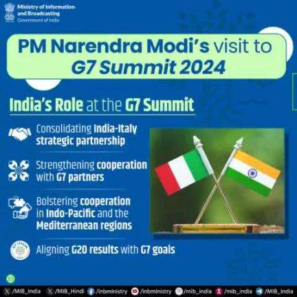 PM #narendramodi's visit to #G7Summit2024!

🇮🇳India's Role at the #G7Summit
#pibindia #mib_india #G7