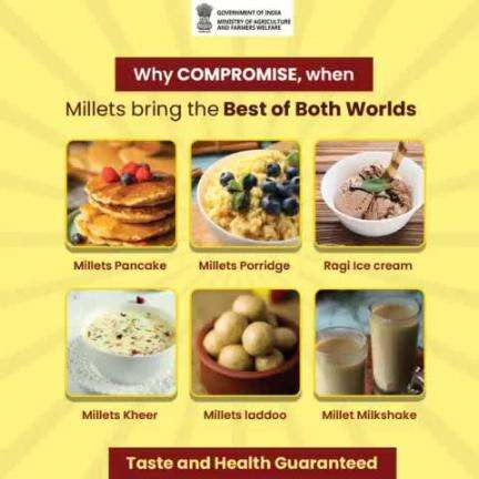 Millets offer the perfect blend of health and deliciousness!

#IYM2023 #ShreeAnna #millets #HealthyChoices