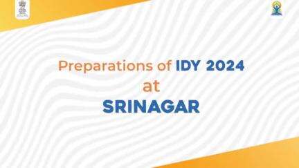 The stage is set for the upcoming #IDY2024 in #Srinagar. 
#YogaForSelfAndSociety