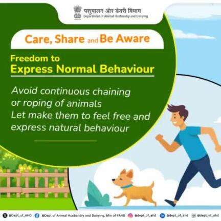 Animals should be free to express normal behavior, which includes sufficient space, proper facilities, and the company of the animal's kind. 
#AnimalRights #NormalBehaviour #DeptofAnimalHusbandry #animalrightsweek