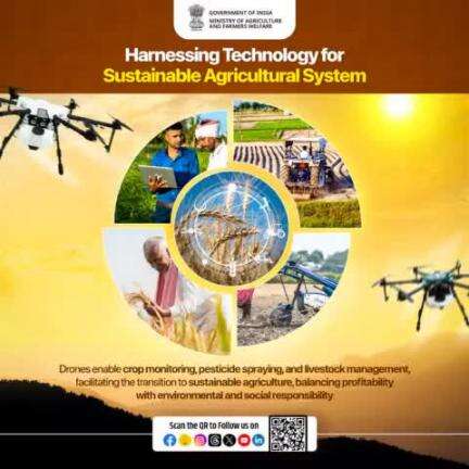 Harnessing Technology for a #SustainableAgriculture System!

#AgriDrones assists #farmers with crop #monitoring, #pesticides & chemical fertilizers spraying, #livestock management.