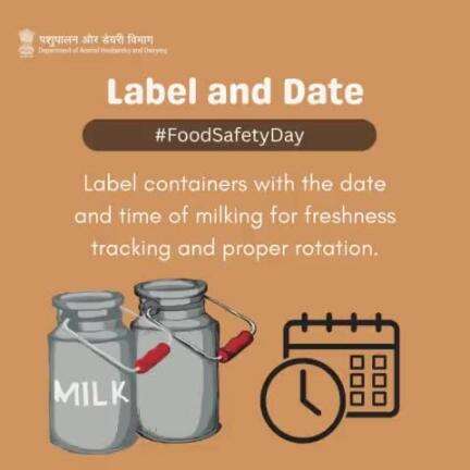 Track Freshness: Label and Date Your Milk Containers! 
Ensure quality and rotation by marking containers with the date and time of milking.
#Worldfoodsafetyday #DairyFarming #quality #WOAH