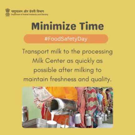 Swift Transport for Freshness: Get Milk to Processing ASAP!  Minimize the time between milking and processing to preserve freshness and quality.
#Worldfoodsafetyday #FreshnessFirst #FarmToProcessing #QualityDairy