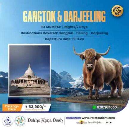 #IRCTCTourism's #Gangtok & #Darjeeling tour package offers a perfect blend of serene landscapes, cultural experiences.