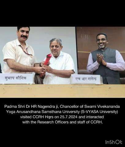 Padma Shri Dr HR Nagendra ji, Chancellor of S- VYASA University visited CCRH Hqrs on 25.7.2024
#CCRH #Homoeopathy