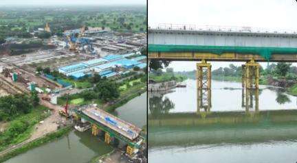 Advancing progress along #MAHSR Corridor, a 45-meter-long span featuring 19 segments was successfully launched over the Petlad Irrigation Canal in Kheda, Gujarat.