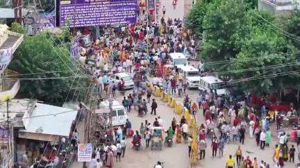 police Adhikari ne Radha Rani Mandir ki aas pass drone camera se ki nigrani #KISHAN lal