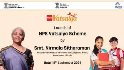 Union Finance Minister Smt. Nirmala Sitharaman to launch NPS Vatsalya Scheme on September 18, 2024

Nearly 75 locations to virtually join the main launch in New Delhi