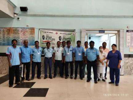 As part of #SwachhataHiSeva2024 campaign Health Check Up Camps were organised at #TapanSinhaMemorialHospital and #NoaparaCarshed today. Different health parameters of #Safaimitra were checked here.