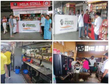 To ensure quality and hygiene food, Swachh Food initiatives was carried out at catering stalls and restaurants at North Lakhimpur, New Alipurduar, Furkating & Mariani stations as part of #SwachhtaHiSeva2024