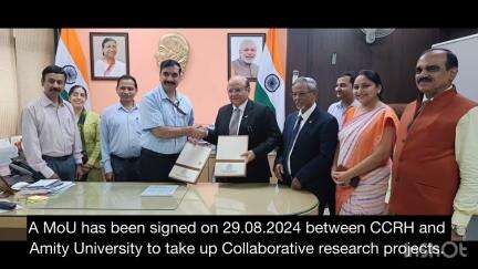 MoU signed between CCRH and Amity University on 29.08.2024 to take up collaborative projects. 

#CCRH #Amityuniversity