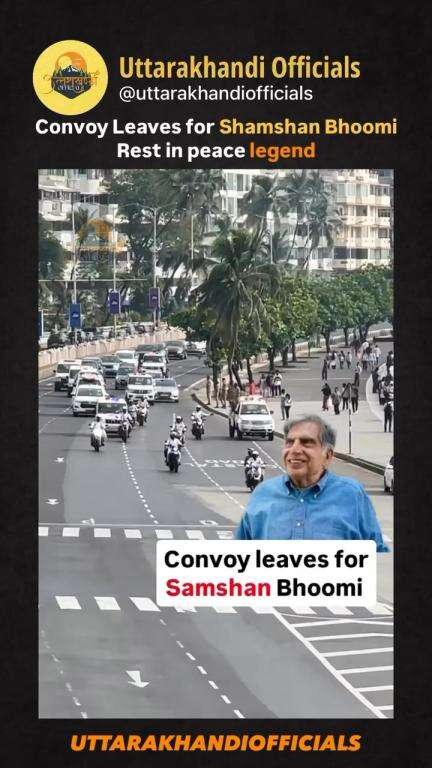 Convoy Leaves for Samshan Bhoomi Rest in peace legend #ratantata #ratantatasir