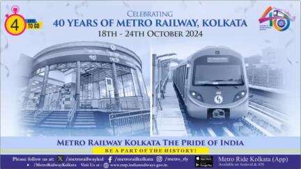 Get ready to #celebrate 40 years of #MetroRailway, Kolkata!  The countdown begins now—just 4 days to go to celebrate