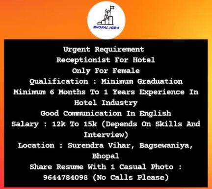 इस वेकेंसी को अपने जरूरतमंद लोगों के साथ शेयर करे। ❤️

#Bhopal #Bhopaljobs #Vacancy #Jobs #indore #indorejob #mpjobs