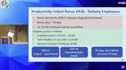 #Railway_Employees के लिए 2 हजार 29 करोड़ रुपये का प्रोडक्टिविटी लिंक्ड बोनस #PLB माननीय प्रधानमंत्री श्री #narendramodi जी की अध्यक्षता में #Cabinet में अप्रूव हुआ है:- माननीय रेल मंत्री #ashwinivaishnaw जी
#ShramevJayate