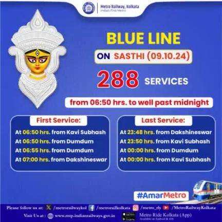 #Metro services on #Sasthi in #BlueLine