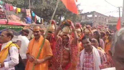 सूरजगढ़: शिवनगर में नवनिर्मित भारत माता मंदिर में कलश विसर्जन के साथ प्राण प्रतिष्ठा कार्यक्रम का हुआ समापन, निकली शोभायात्रा