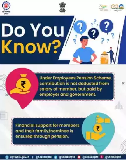 Under #EPS, contribution is paid by employer and government.

#Employee #SocialSecurity #AmritMahotsav #epfowithyou