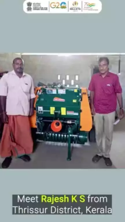 Meet Mr. Rajesh KS from Thrissur District, Kerala, a #farmer who availed the benefits of the #SMAM Scheme & bought a round baler attachment for his tractor at a 50% subsidized rate.