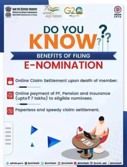 Choose the process of filing e-Nomination for speedy claim settlement.

#AmritMahotsav #epfo #SocialSecurity #PF #Pensio