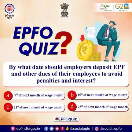 #epfoquiz 28/08/2023:-
Employers have to deposit all EPF and other dues in respect of their employees to avoid any penal