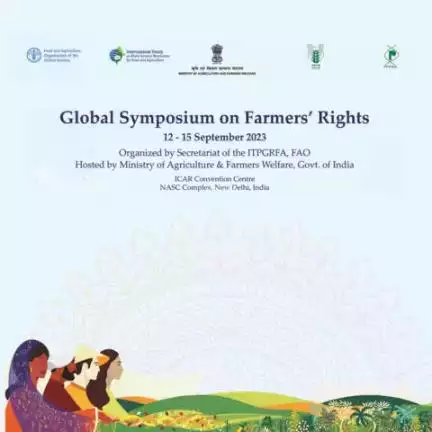 'First Global Symposium on Farmers' Rights', will be held at the #ICAR Convention Centre, NASC from 12–15 Sept. 2023. More than 500 delegates from 86 countries are expected to attend the symposium. 
#agrigoi #FarmersRights #GlobalSymposium