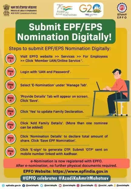 Follow these easy steps to file EPF/EPS nomination digitally.

#SocialSecurity #epf #pension #ईपीएफओ #ईपीएफ #AmritMahots