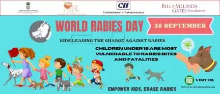 🐾 Empowering the future on #WorldRabiesDay, September 28th! Let's educate kids to lead the charge against rabies. Together, we can #EraseRabies. Join us in spreading awareness! 🌍👧🧒 #EmpowerKidsEraseRabies #OneHealth #OneHelathIndia