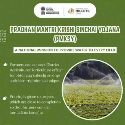 Pradhan Mantri Krishi Sinchai Yojana (PMKSY) is being implemented to expand cultivated area with assured irrigation, reduce wastage of water and improve water use efficiency.

#agrigoi #PMKSY #microirrigation #savewater